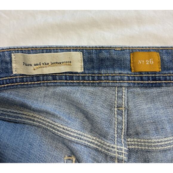 Pilcro and the Letterpress Jeans Women 26 Blue Double Knee Carpenter Cargo Jeans - Picture 6 of 11